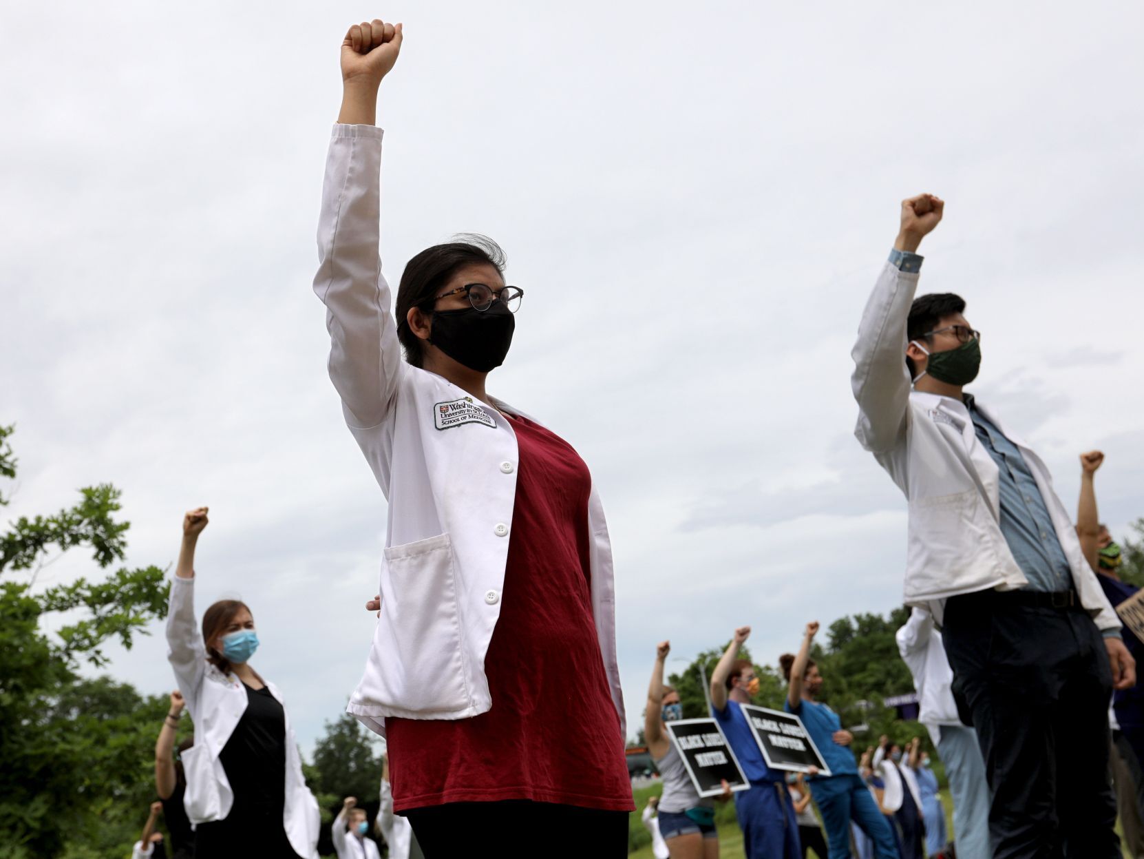White coats protest for Black Lives Matter
